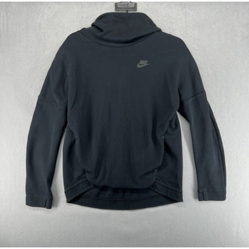 Nike Tech Fleece Sweatshirt Womens Size S Black Hoodie Funnel Neck‎ 844389-010